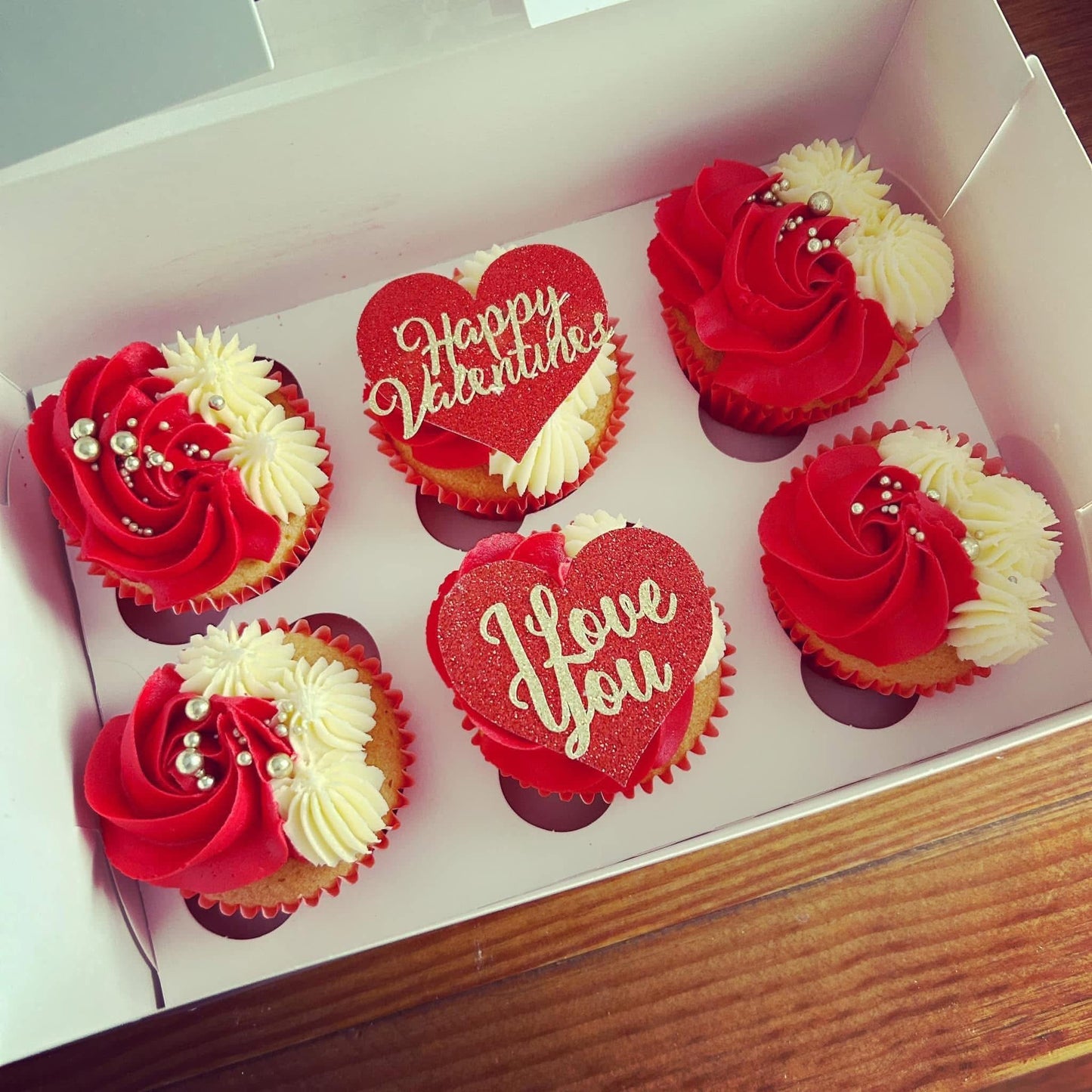 Valentine's Heart Cupcake Card Topper