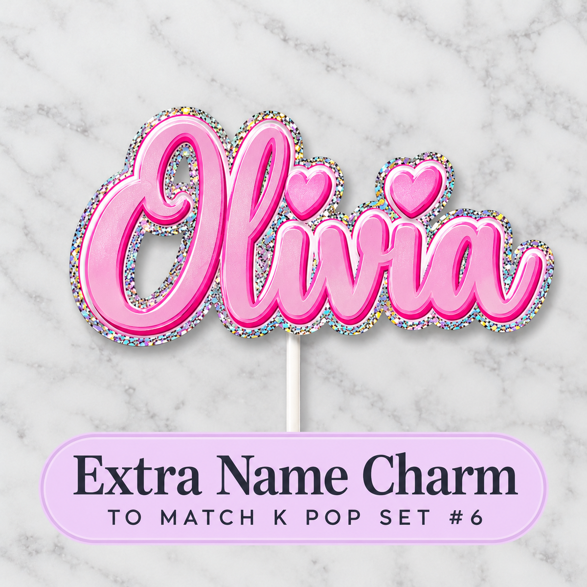 Extra Name Charm for K Pop Set #6