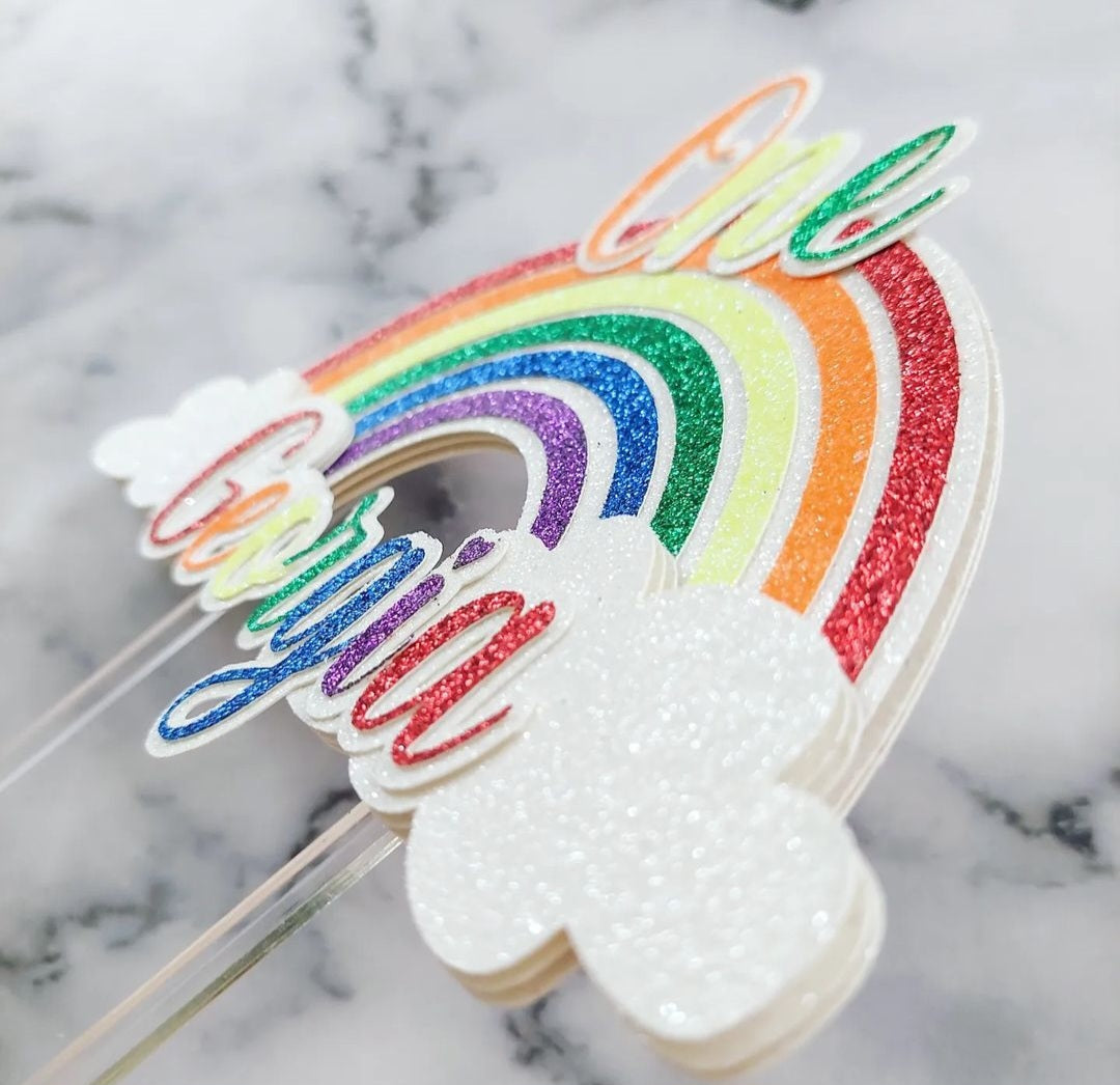 Bright Rainbow Cake Topper