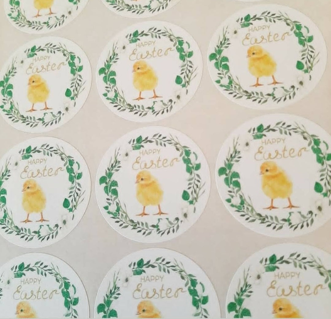 Happy Easter Chick Stickers