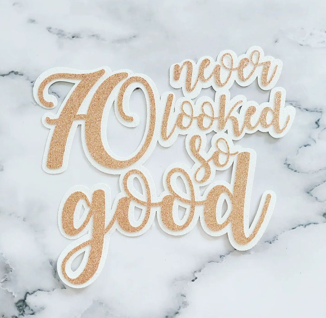 AGE never looked so good Glitter Card Cake Topper