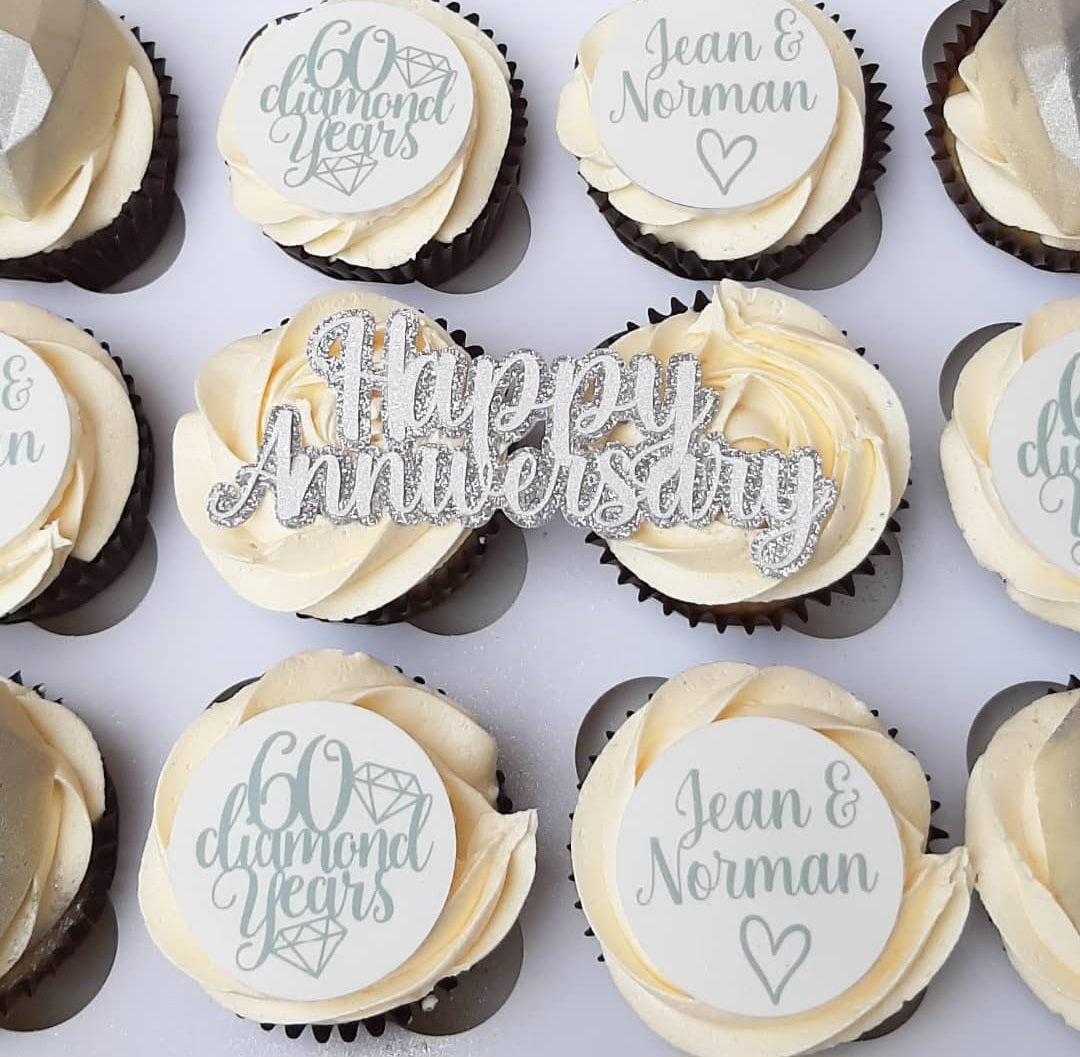 Glitter Card Double Cupcake Topper