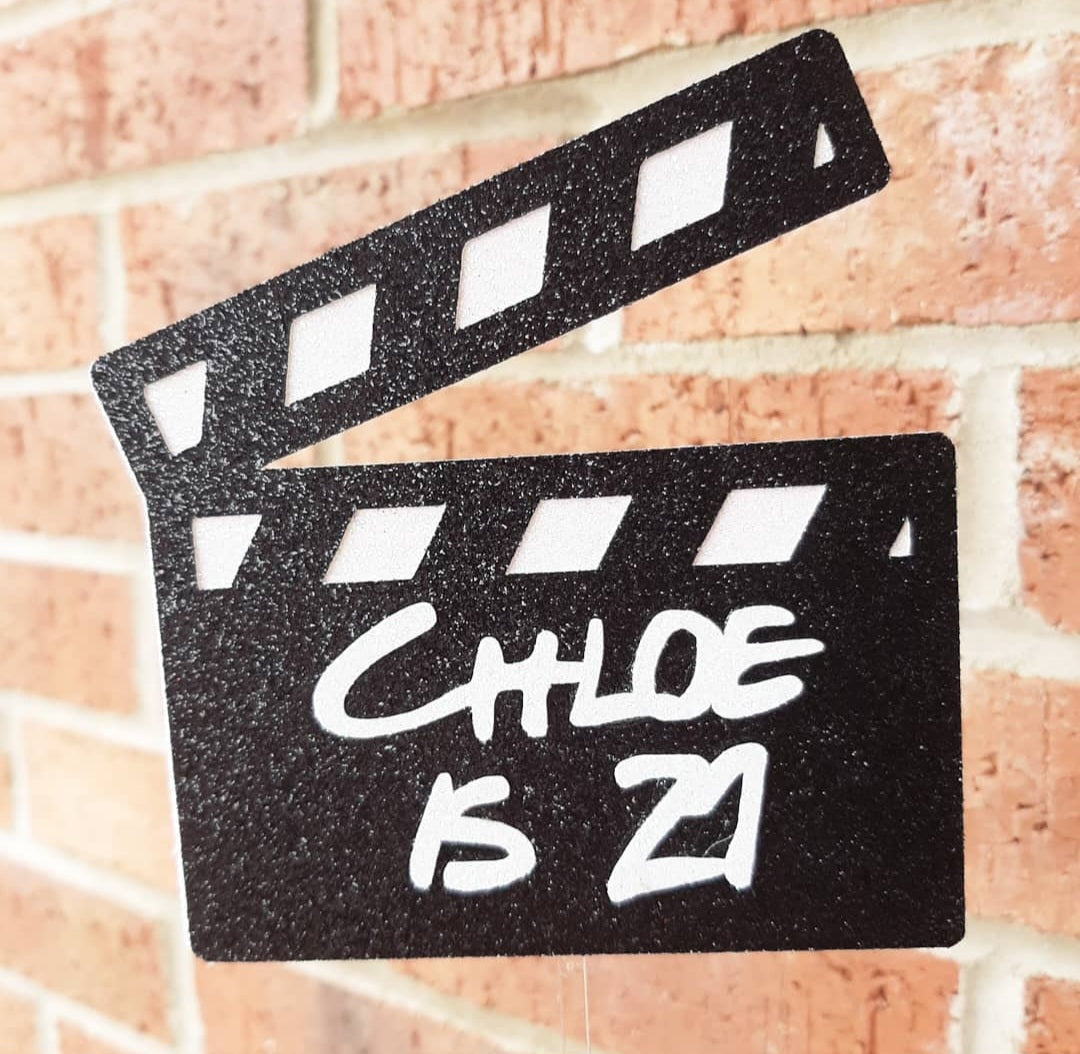 Clapperboard Glitter Card Cake Topper