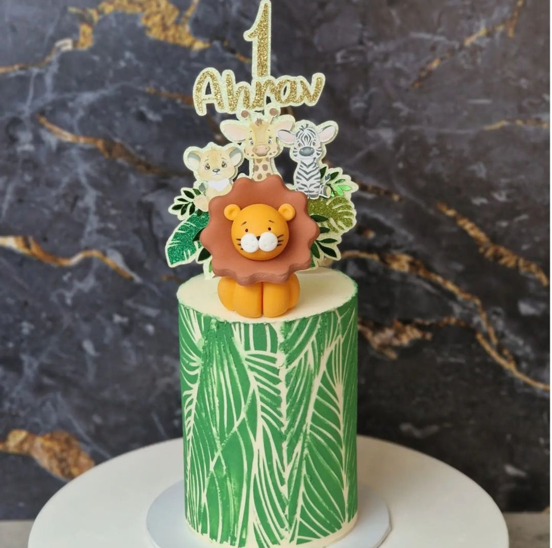 Jungle Animal Card Cake Topper