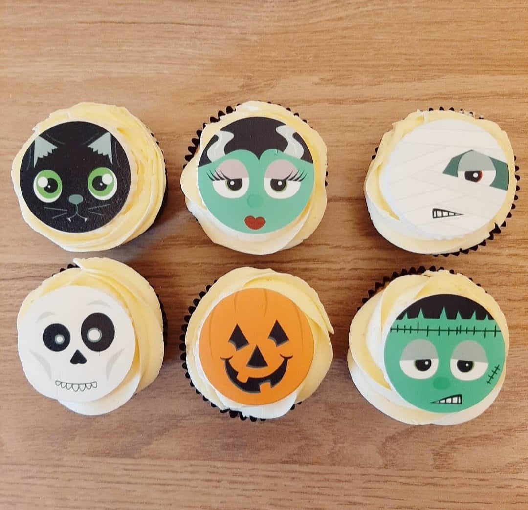 Halloween Spooky Face Icing Sheet Cupcake Toppers