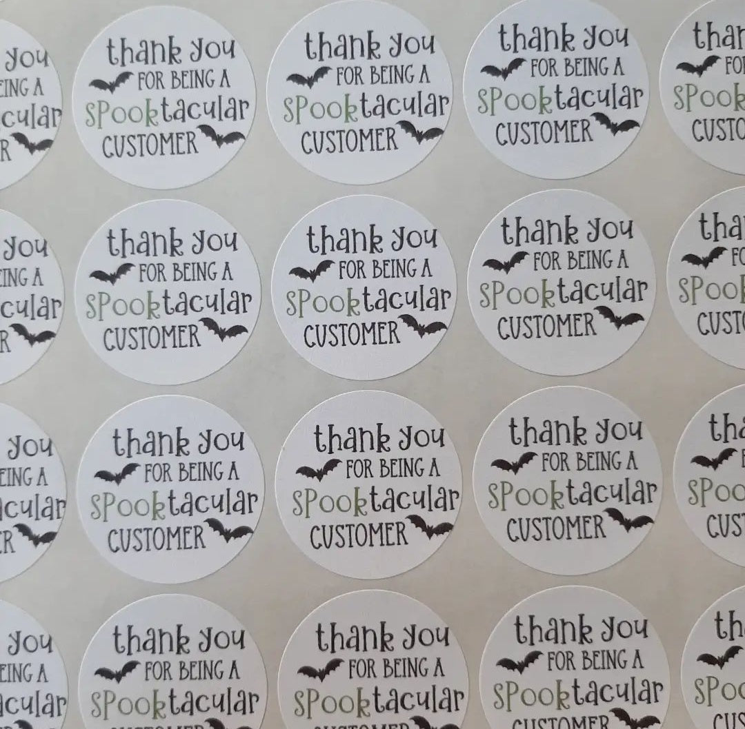 Thank you for being a spooktacular customer Stickers
