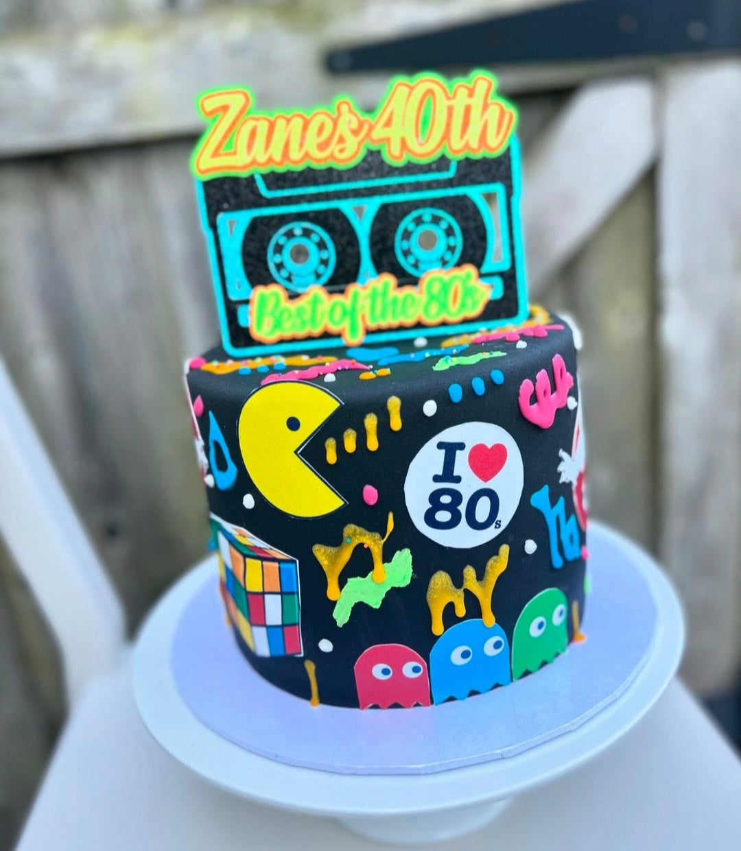 80s Casette Tape Glitter Card Cake Topper