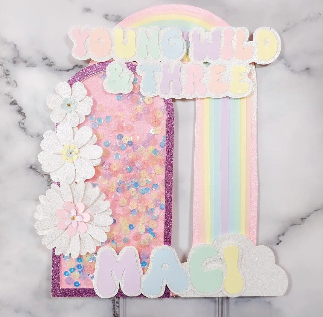 Rainbow #2 Shaker Cake Topper