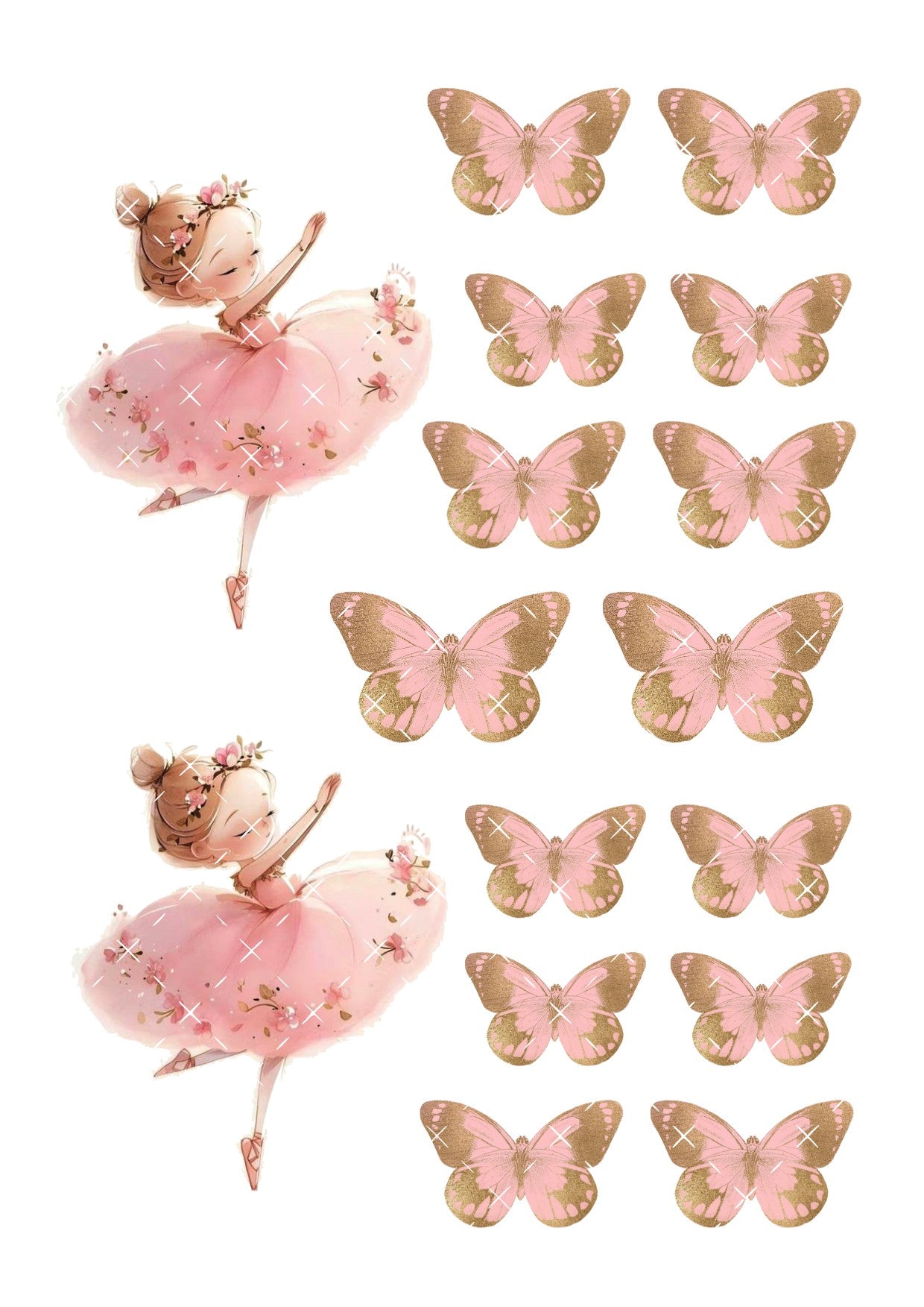 Ballerina Butterfly Icing Sheet