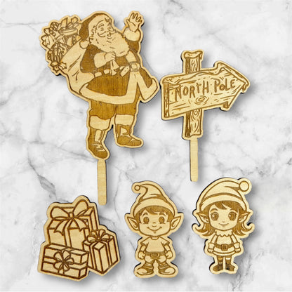 Santa Cake Topper Set
