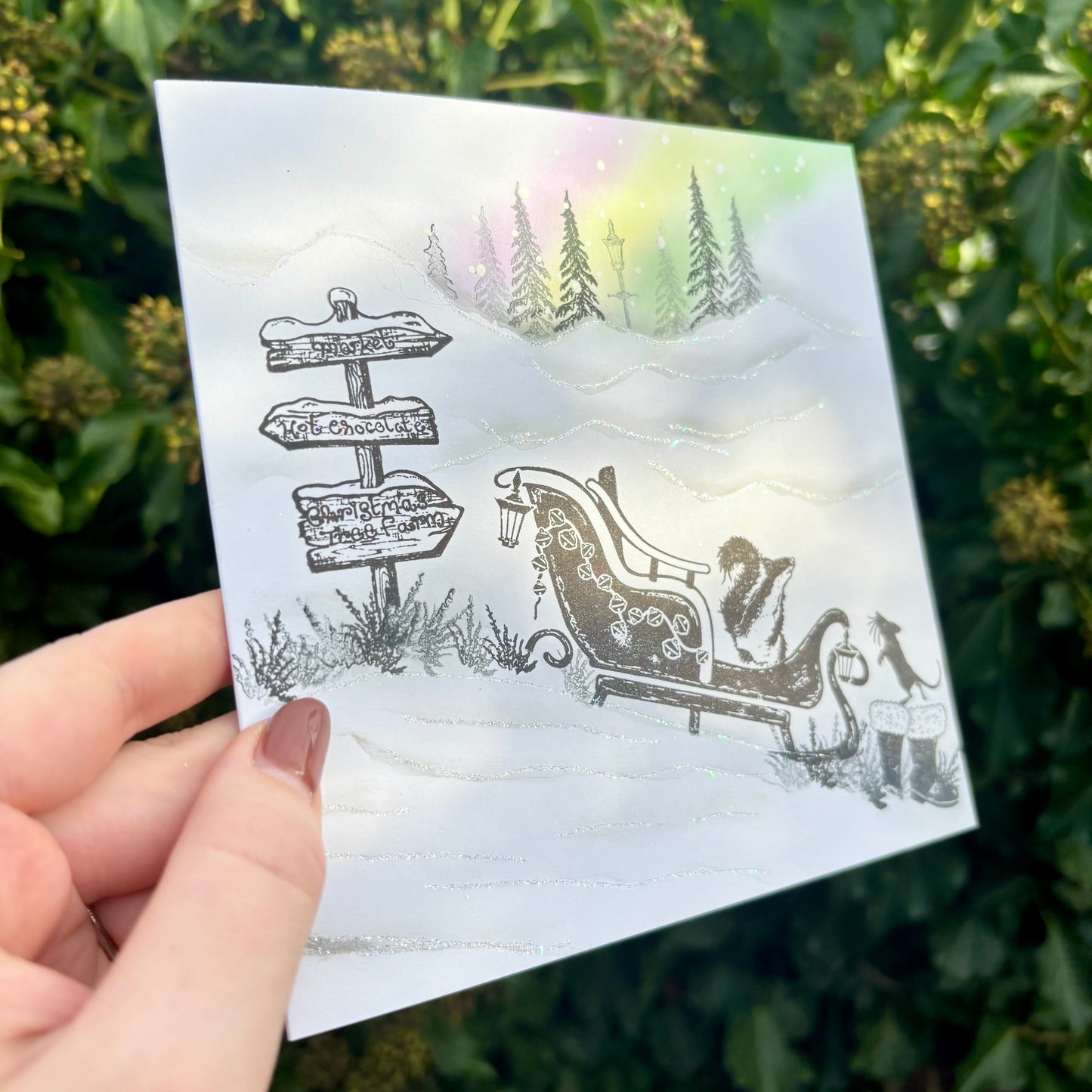 Hand Stamped Christmas Card 2025 #5