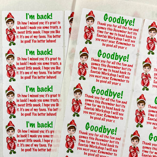 I'm back! & Goodbye Elf Poem Stickers