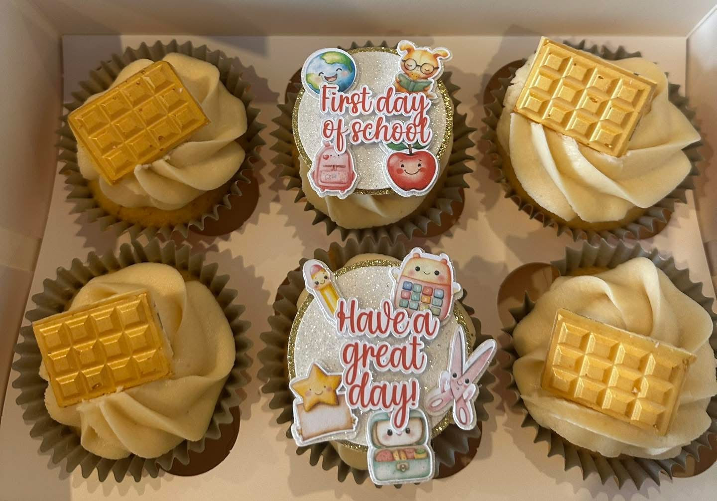 School 3D Card Cupcake Toppers Set