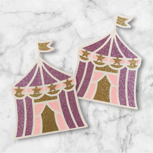 Circus Tent Glitter Card Cake Topper