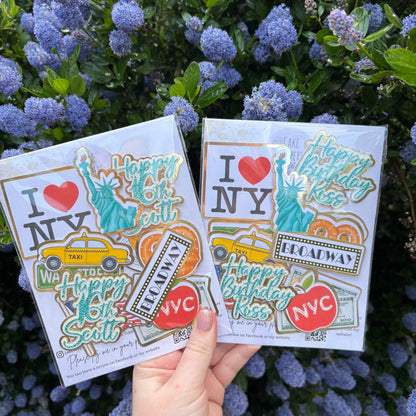 New York Card Cupcake Topper Set