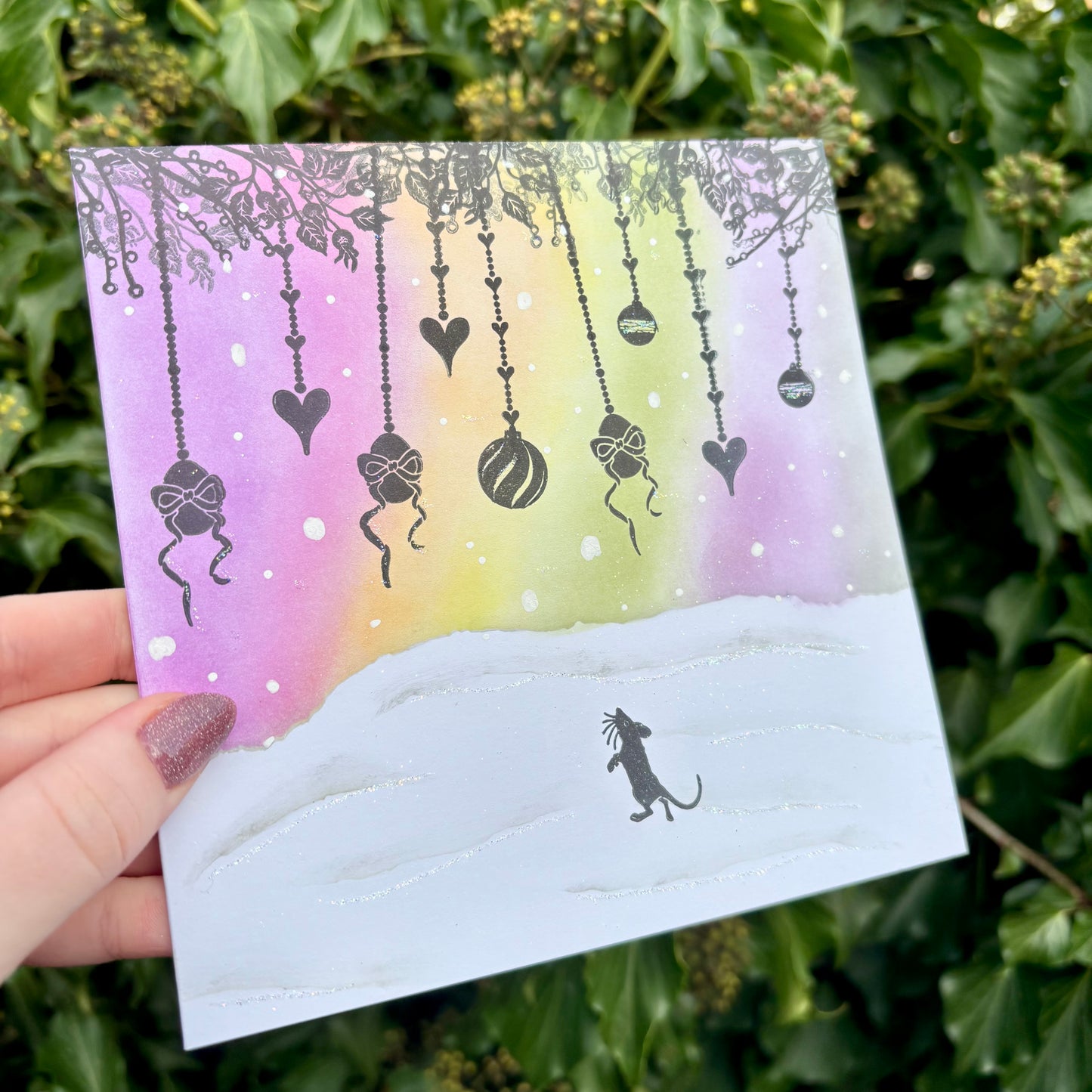 Hand Stamped Christmas Card 2025 #4