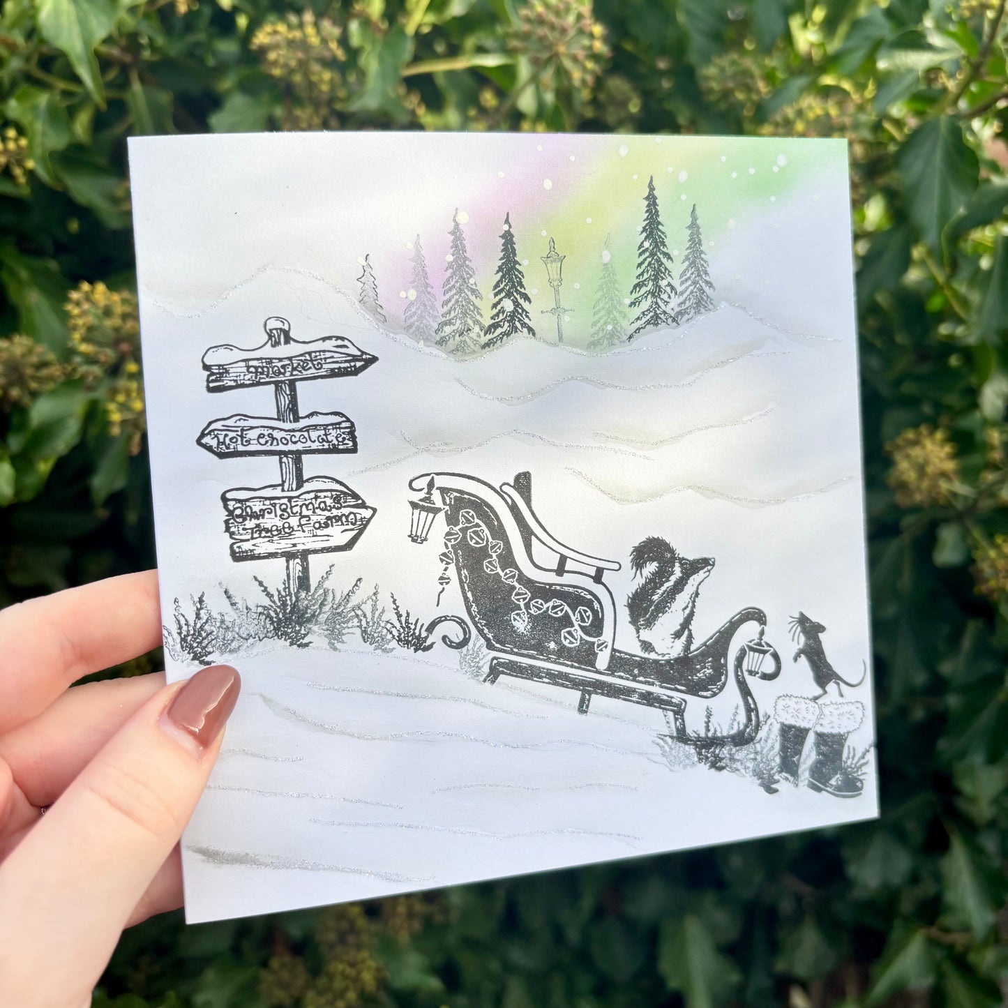 Hand Stamped Christmas Card 2025 #5