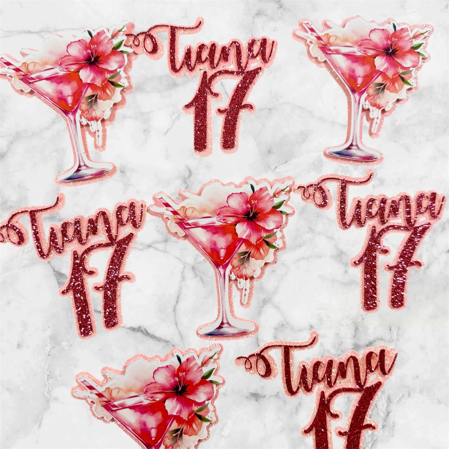 Cocktail Card Cupcake Toppers