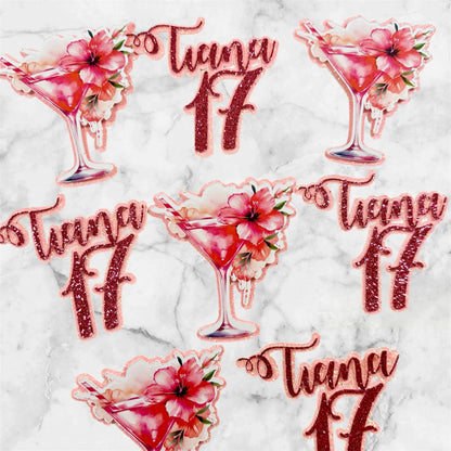 Cocktail Card Cupcake Toppers