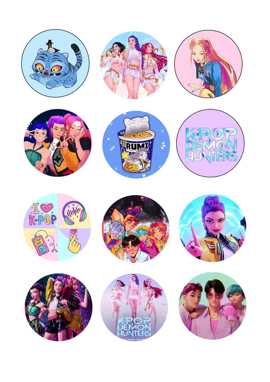 K Pop Icing Sheet Cupcake Toppers