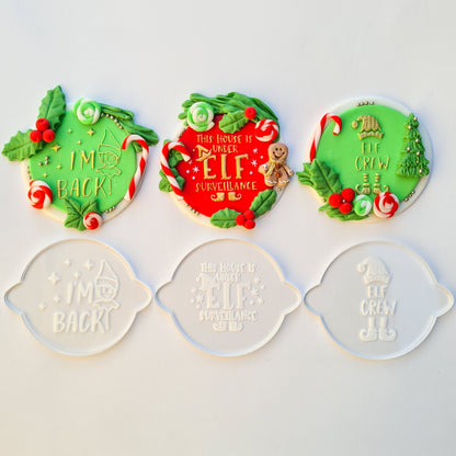 Elf On The Shelf Cupcake/Cookie Debosser Stamps