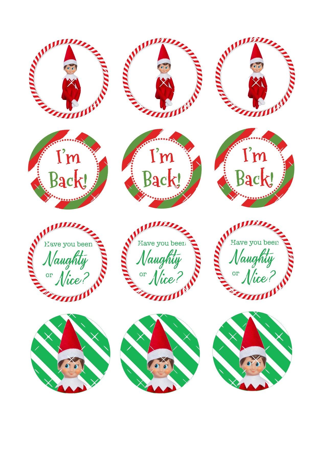 Elf #6 Cupcake Toppers Icing Sheet