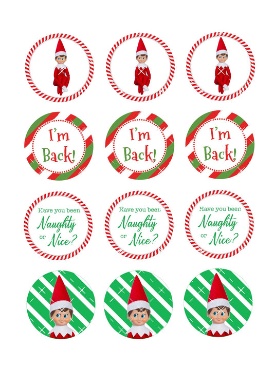 Elf #6 Cupcake Toppers Icing Sheet