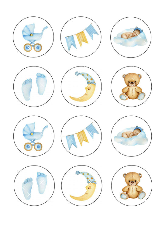 Baby Boy #2 Icing Sheet Cupcake Toppers