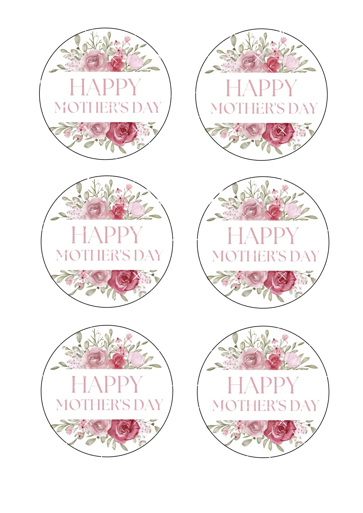 Mother's Day Icing Sheet Cookie Toppers #11