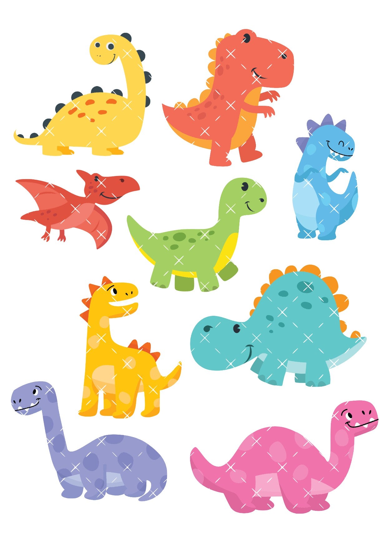 Colourful Dinosaur Icing Sheet