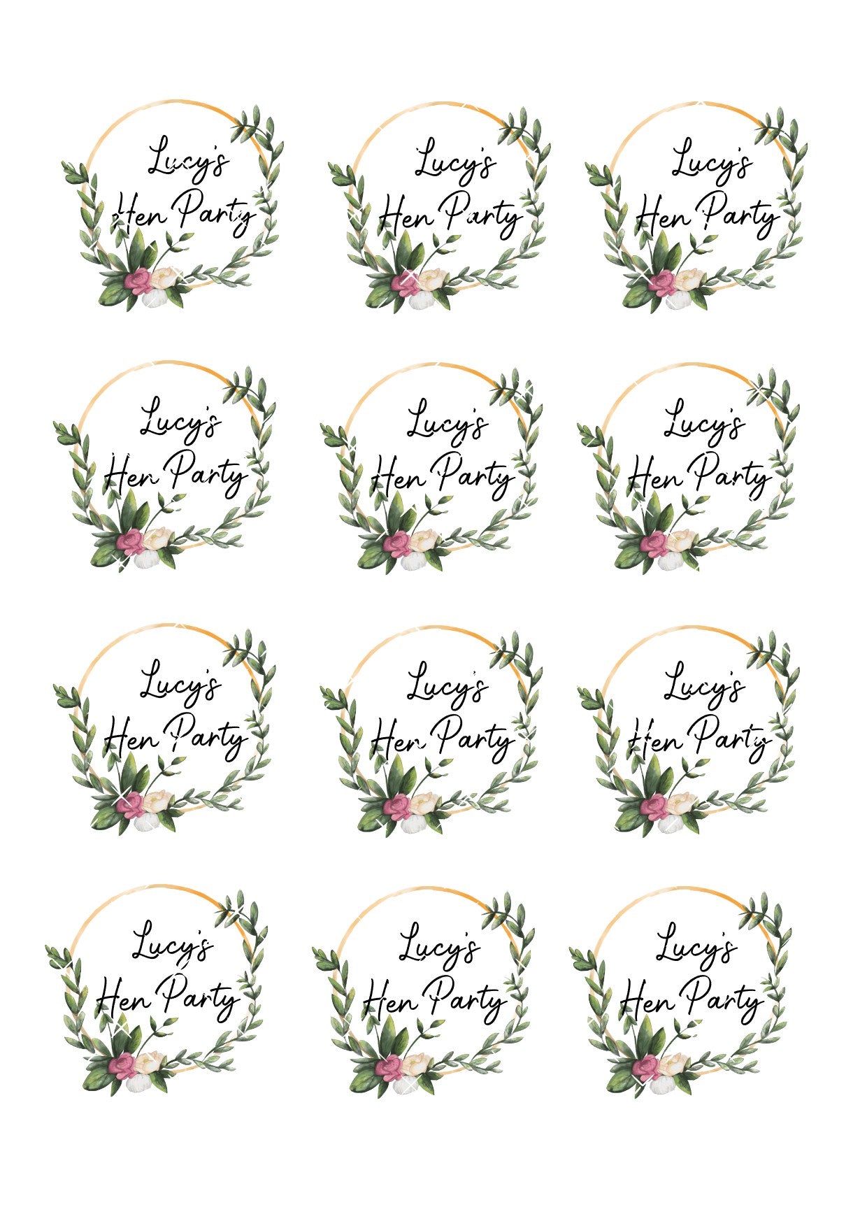 Custom Text Icing Sheet Cupcake Toppers #1