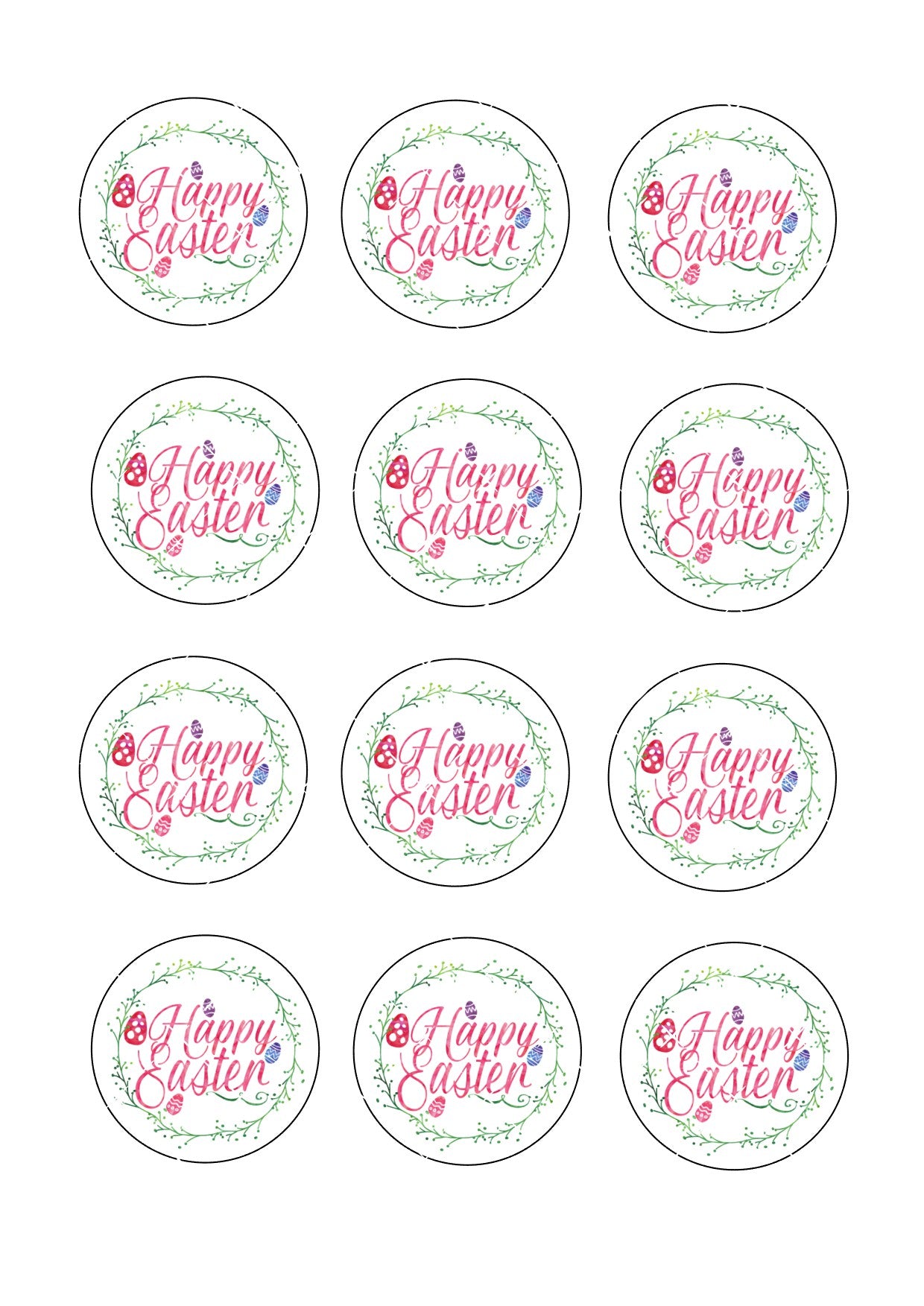 Easter Icing Sheet Cupcake Toppers #3