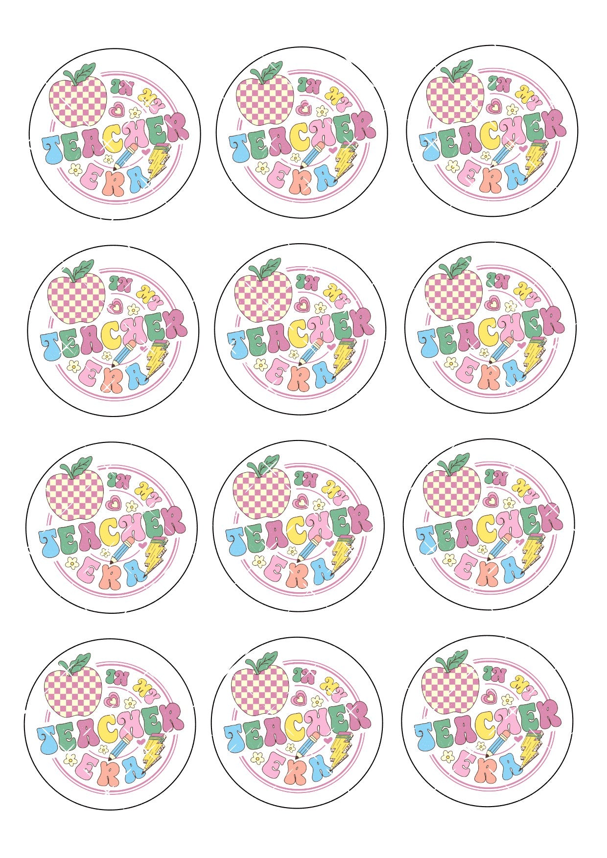 In my teacher era Icing Sheet Cupcake Toppers