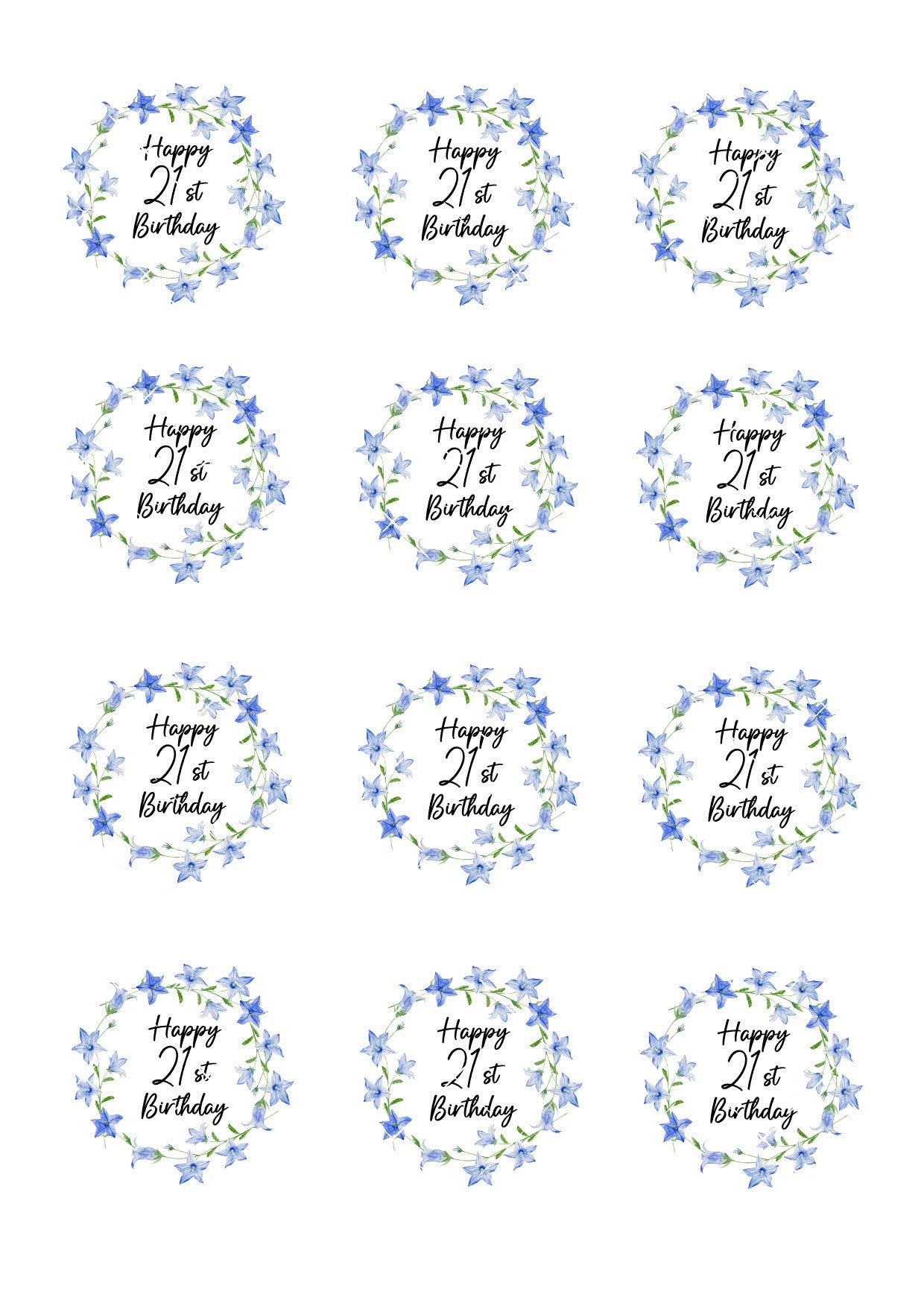 Custom Text Icing Sheet Cupcake Toppers #3