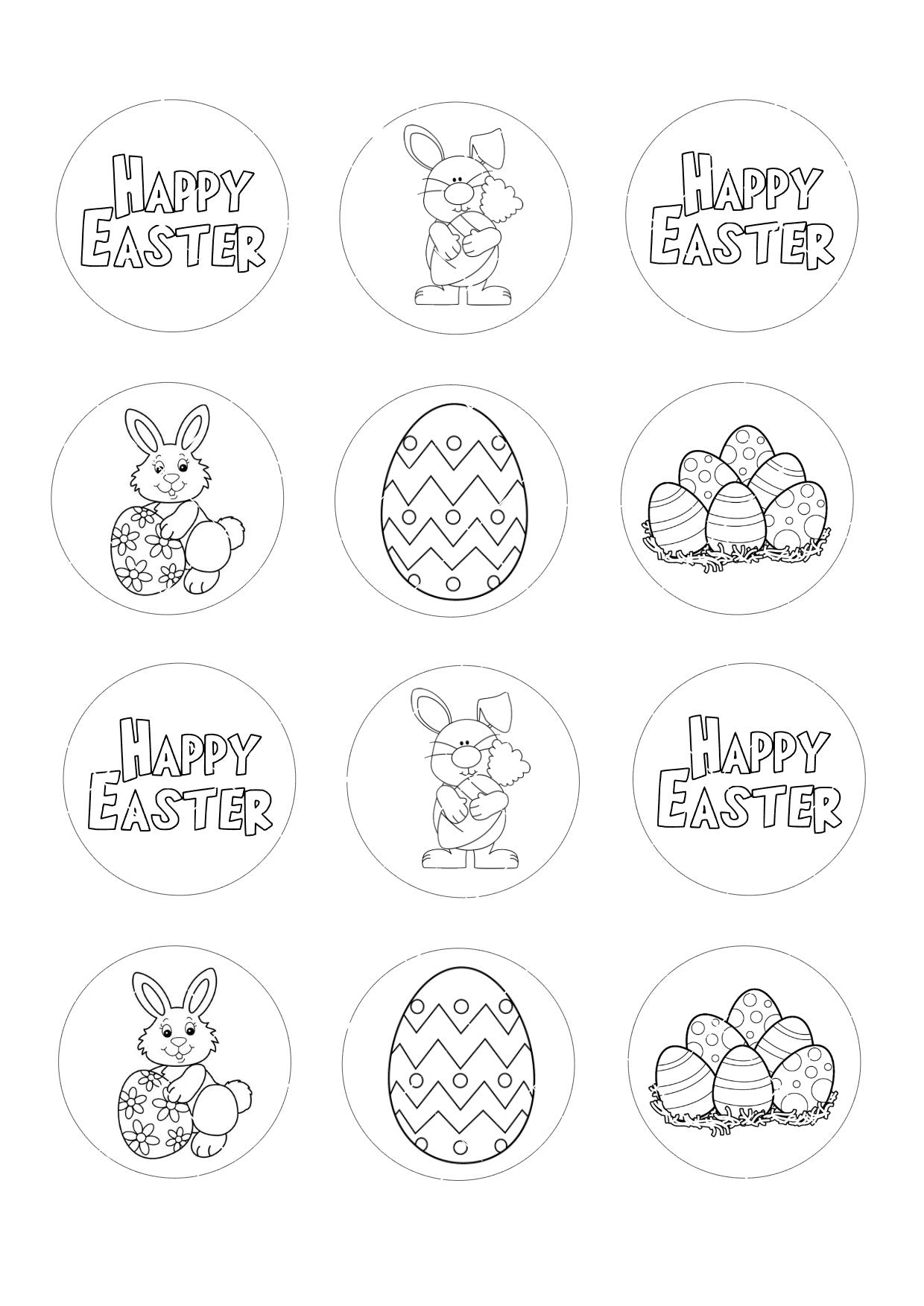 Colour In Easter Icing Sheet Cupcake Toppers