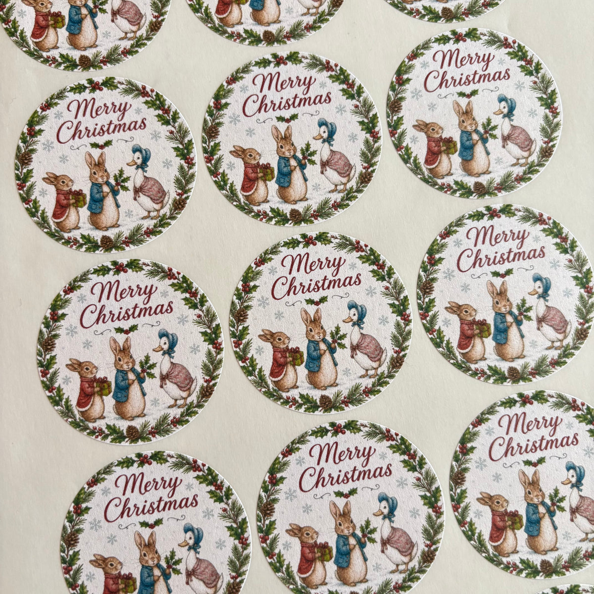 Christmas Rabbit Stickers