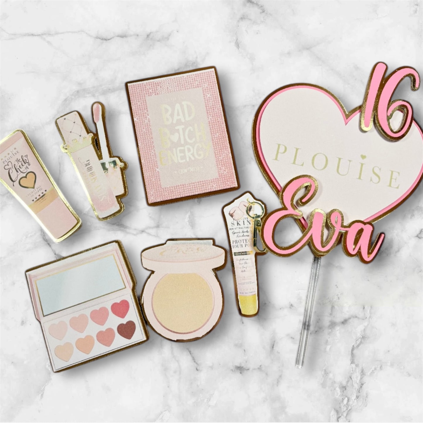 P Louise Card Cake Topper Set #2