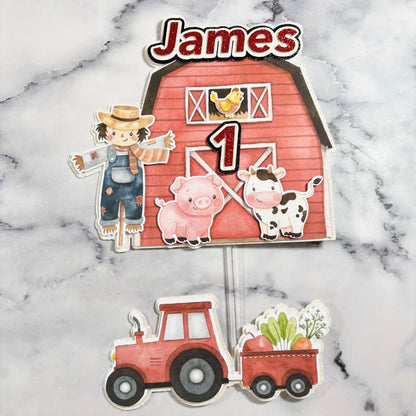Farm Card Cake Topper Set #2