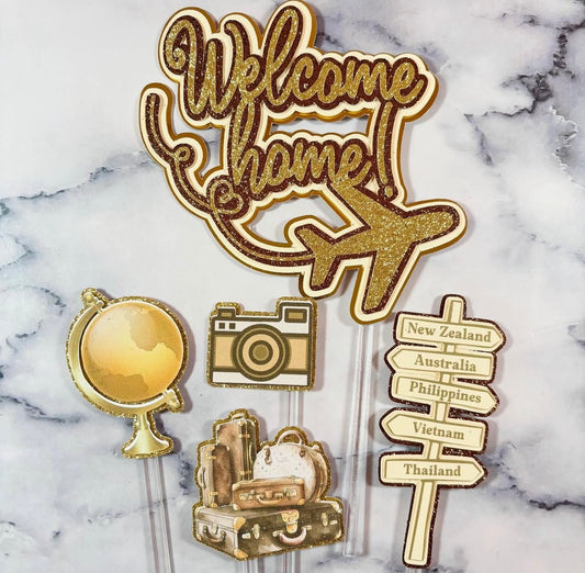 Golden Voyage Cake Topper Set