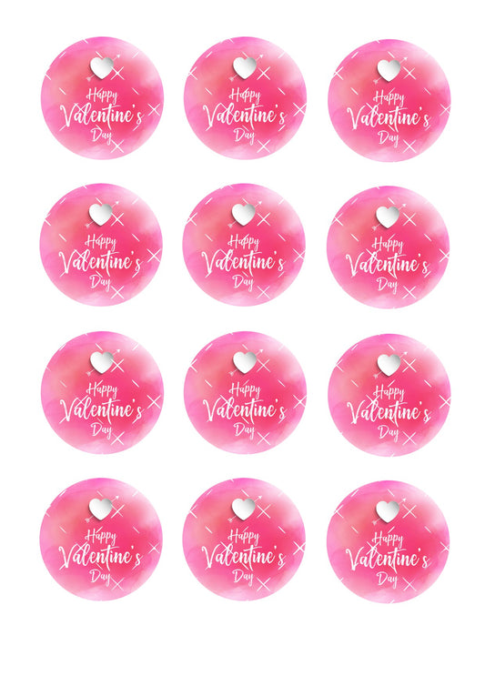 Happy Valentines day #5 Icing Sheet Cupcake Toppers