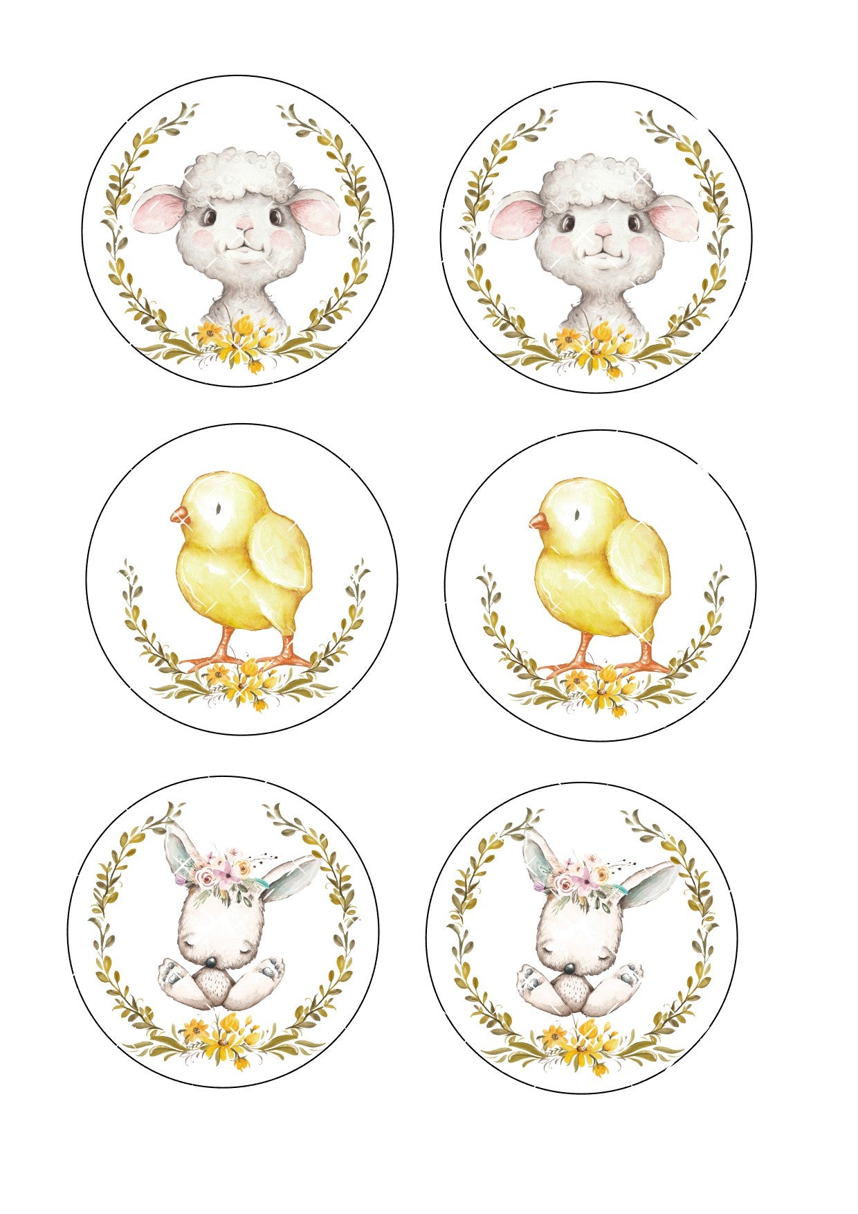 Easter/Spring Animal Icing Sheet Cookie Toppers