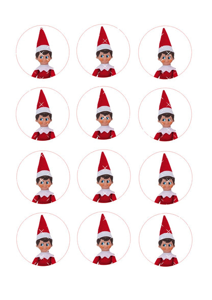 Elf #2 Cupcake Toppers Icing Sheet