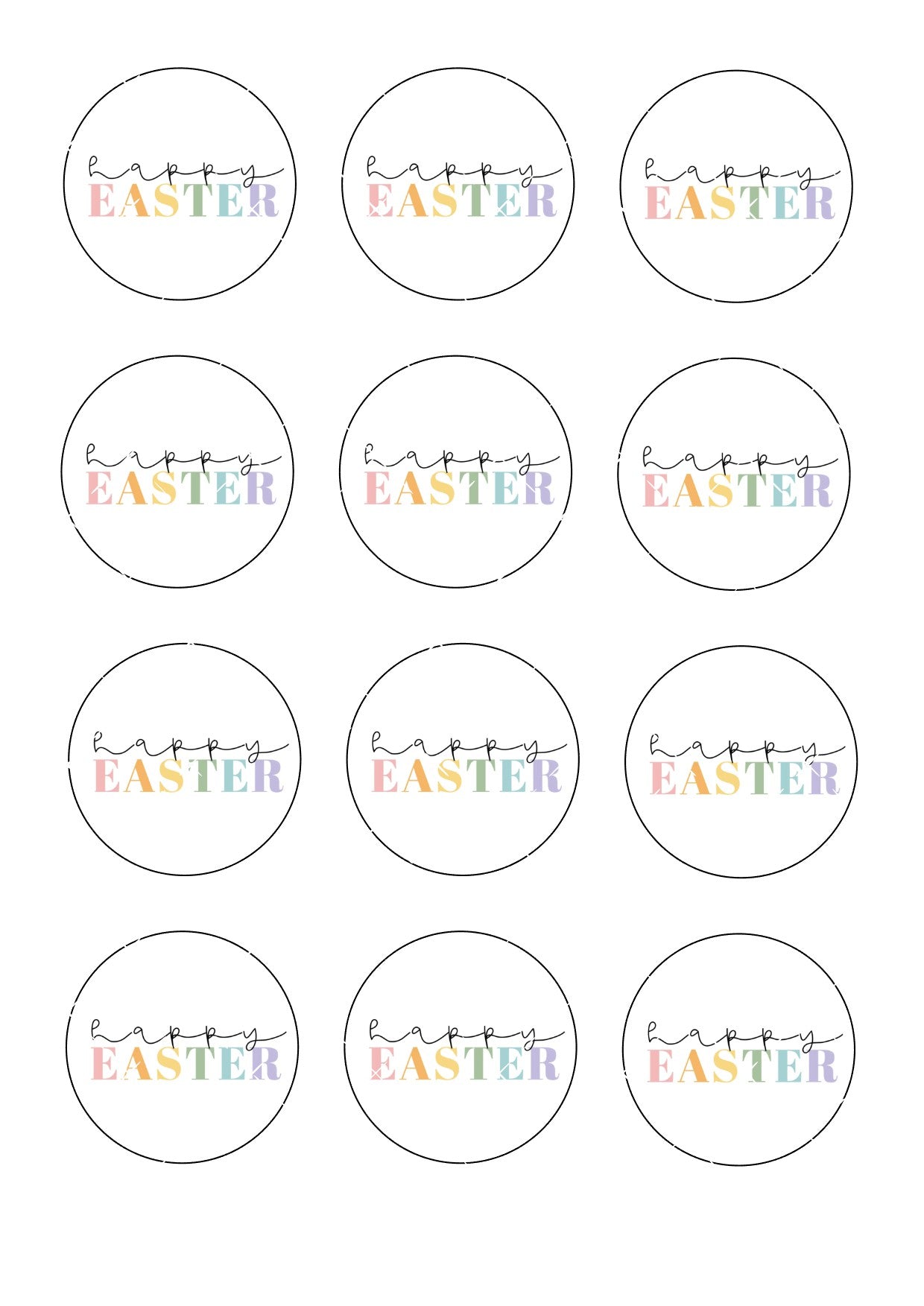 Easter Icing Sheet Cupcake Toppers #6