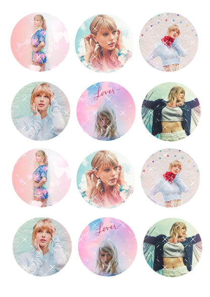 Taylor Swift Mixed Design #2 Cupcake Toppers Icing Sheet