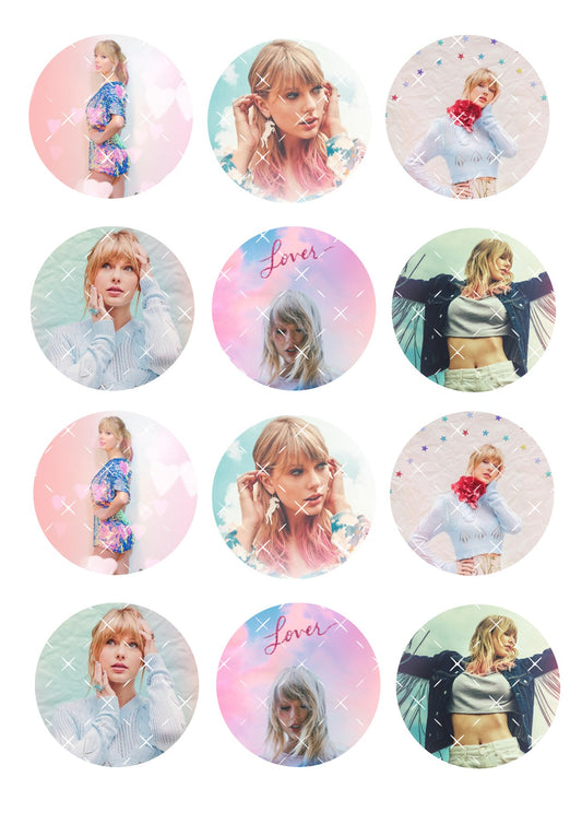 Taylor Swift Mixed Design #2 Cupcake Toppers Icing Sheet