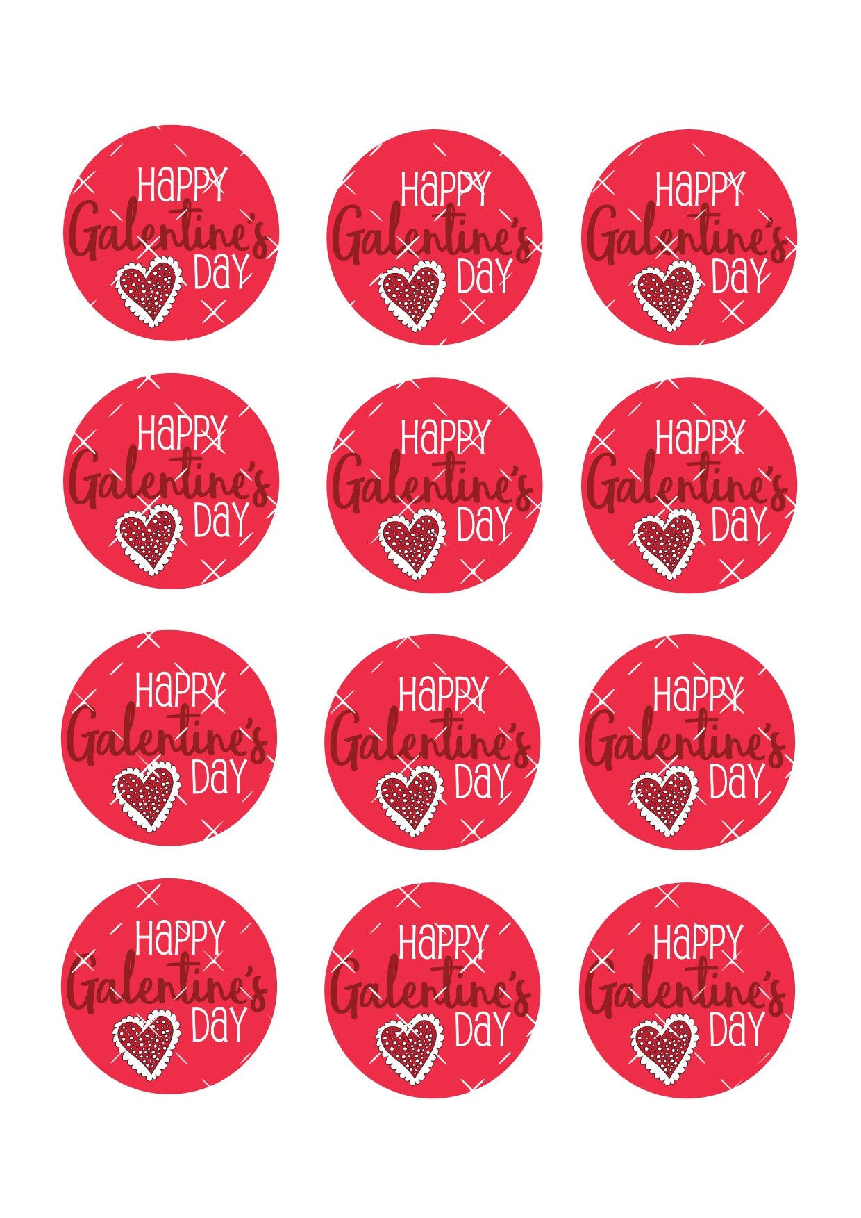 Happy Galentines Day Icing Sheet Cupcake Toppers