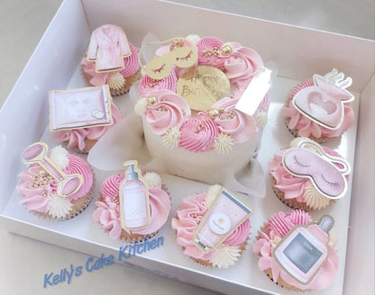 Spa Pamper Card Cupcake Toppers
