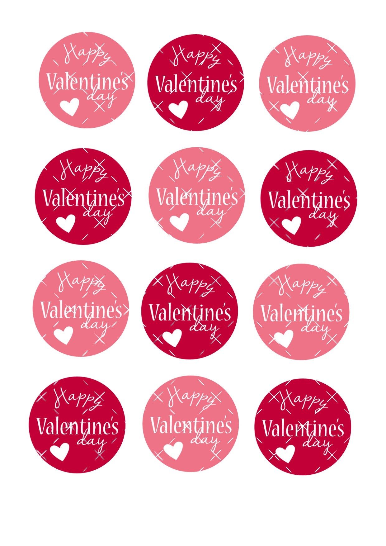 Happy Valentines Day #1 Icing Sheet Cupcake Toppers