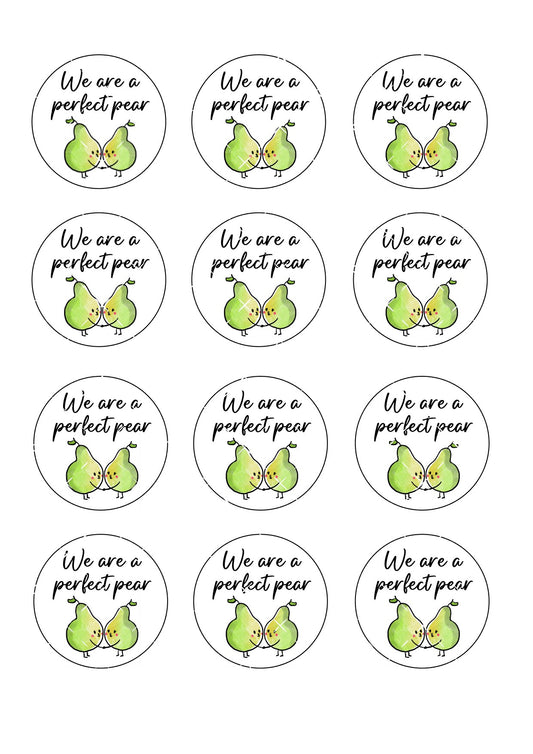 Perfect Pear Icing Sheet Cupcake Toppers