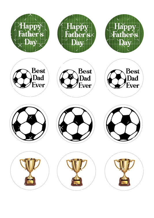 Football Father's Day Icing Sheet Cupcake Toppers